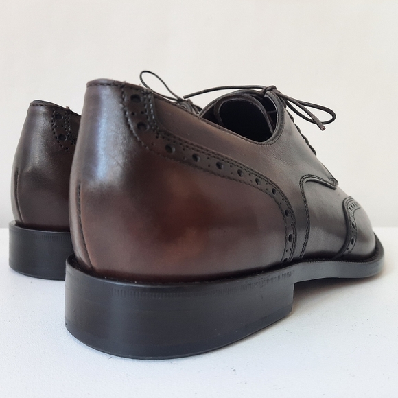 ALLEN EDMONDS Modigliani Wingtip Oxford Brogue Italy Leather Flex Brown 11.5 D - Picture 7 of 13